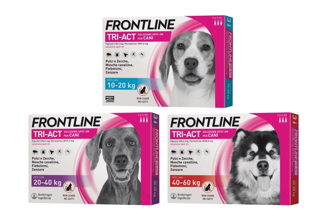 ANTIPARASSITARIO 'TRI-ACT' FRONTLINE cani 20/40 kg - 6 pipette - FRONTLINE