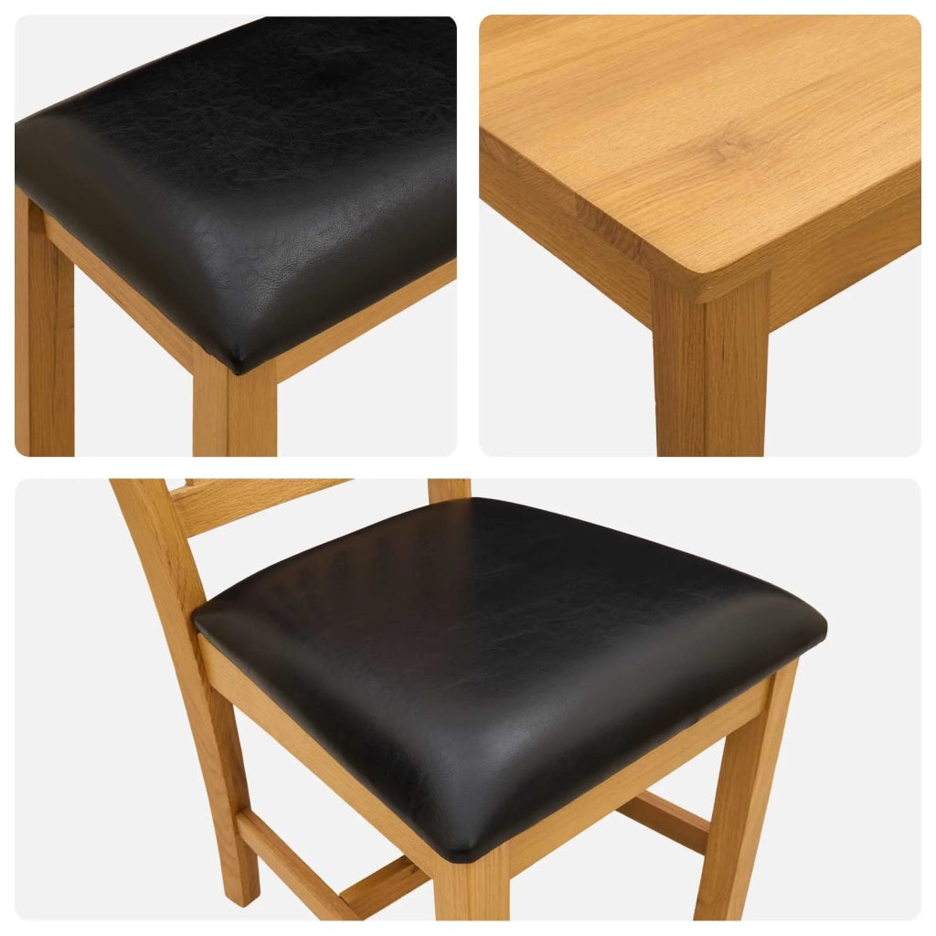 Set da pranzo 5 pz Nero Legno di Quercia Massello 3430280