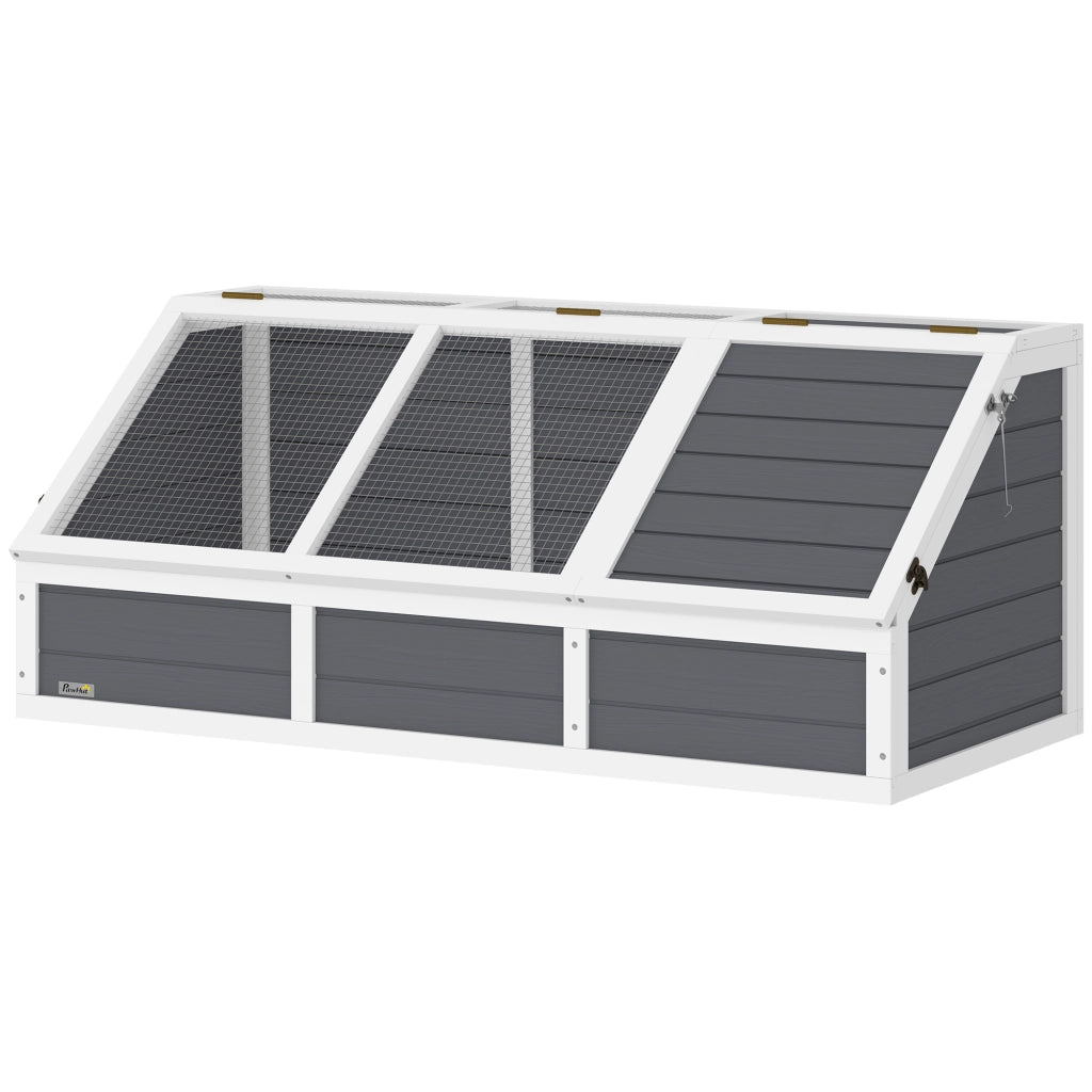 Gabbia recinto per animali piccoli tartaruga in legno con coperchio apribile 2 spazi ¨C Xylo ¨C Grigio