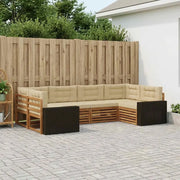 Set di divani da esterno con cuscino 6 pcs Naturale e Beige 3383786