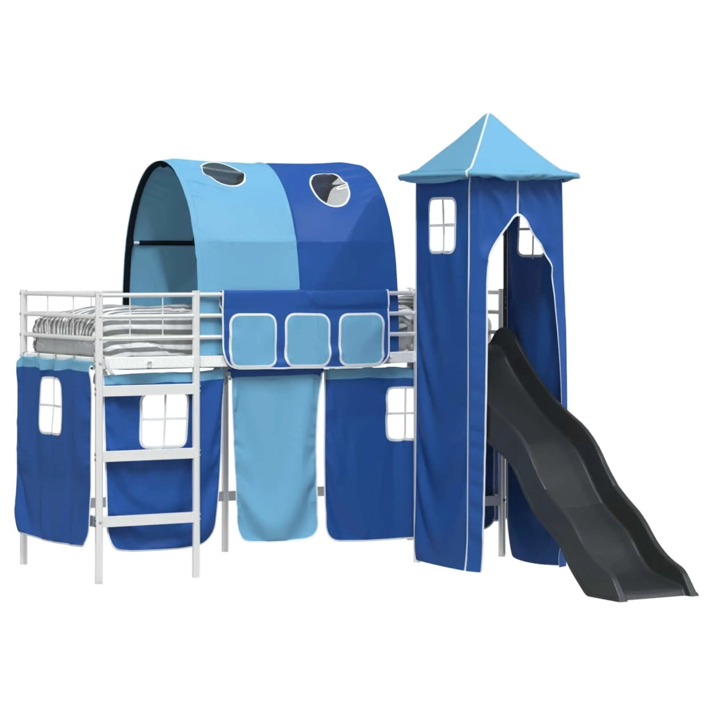 Struttura del letto loft per bambini Bianco e Blu 100 x 190 cm 42020903