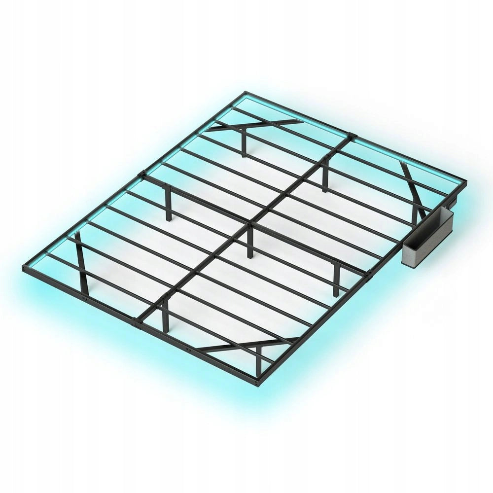 Letto a piattaforma in metallo - Xylo - 160x200 - Nero - LED