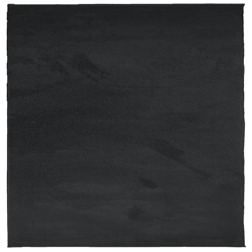Tappeto del soggiorno | Tappeto OVIEDO a Pelo Corto Nero 200x200 cm