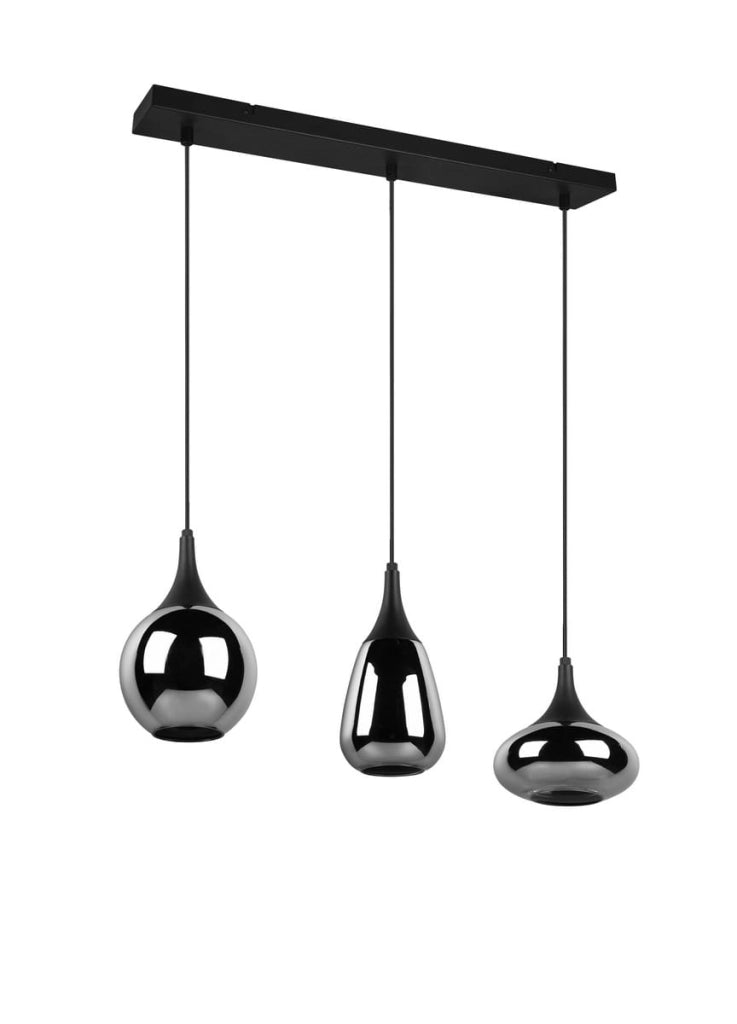 Lampadario Trio Lumina nero 3 luci E14 Ø69cm dimmerabile