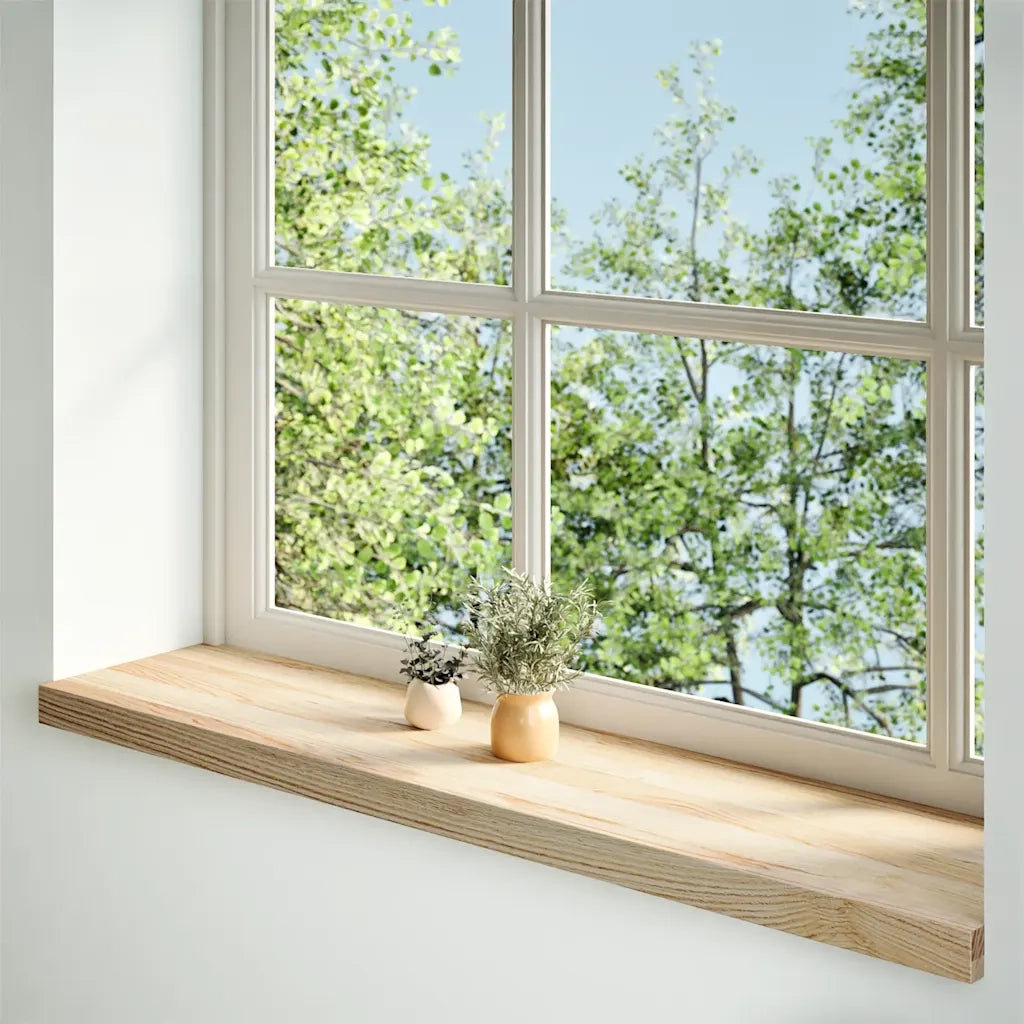 Davanzali 2 pz Non Trattati 100x30x2cm Legno Massello di Rovere