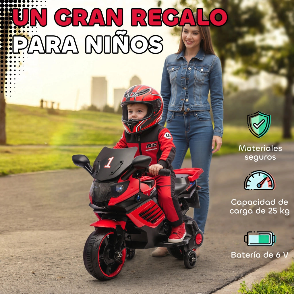 Moto Elettrica Bambini 6V ¨C zephmum ¨C Rosso