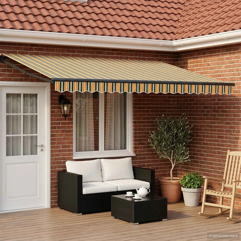 Tenda retrattile manuale con LED 4,5 × 3 m 3419491
