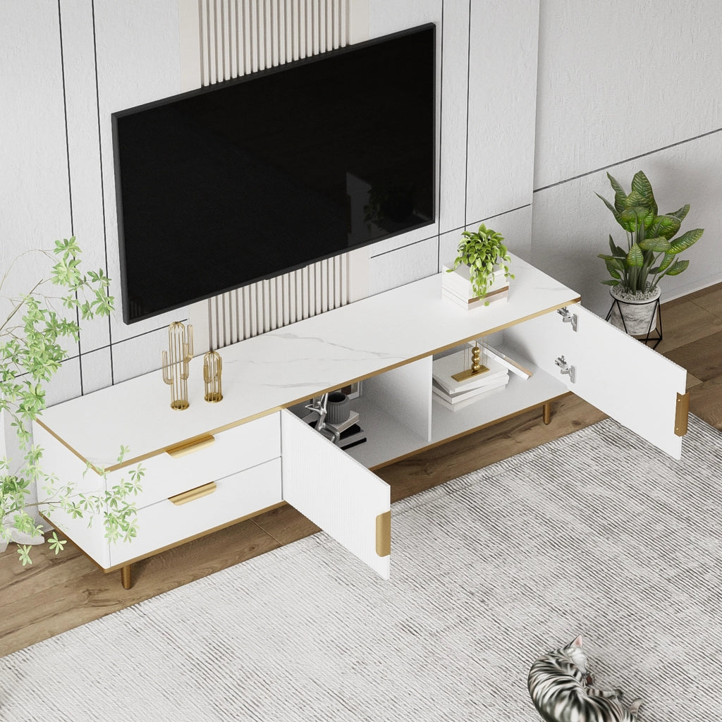 Cassettiera per TV bianca in truciolare lunghezza 170 cm