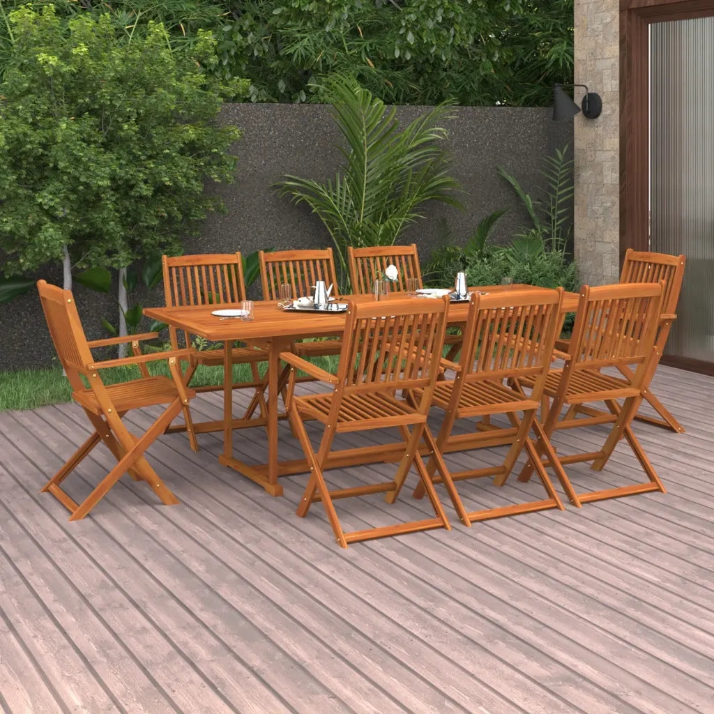 Set da Pranzo da Giardino 9 pz 220x90x75 cm Massello di Acacia 3086986