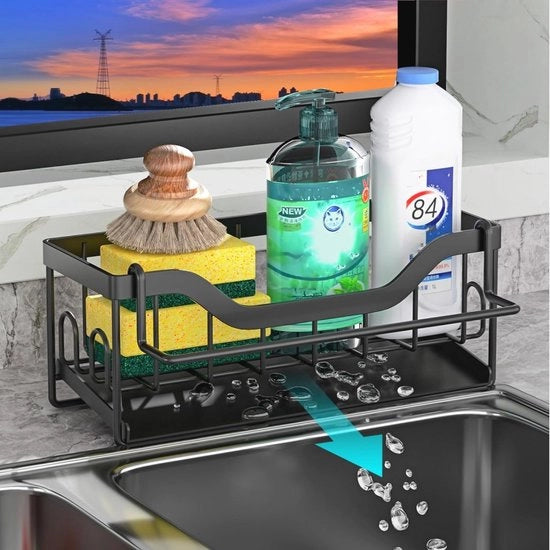 Organizzatore di vasca da bagno con scarico automatico