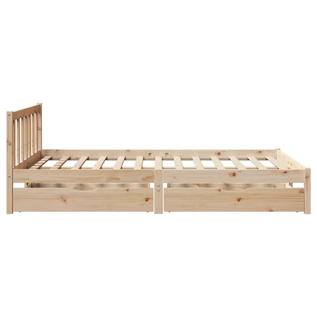 Letto senza Materasso-Struttura Letto 135x190 cm in Legno Massello di Pino 507548