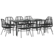 Set da Pranzo da Giardino 9 pz Polyrattan Vetro 3334540