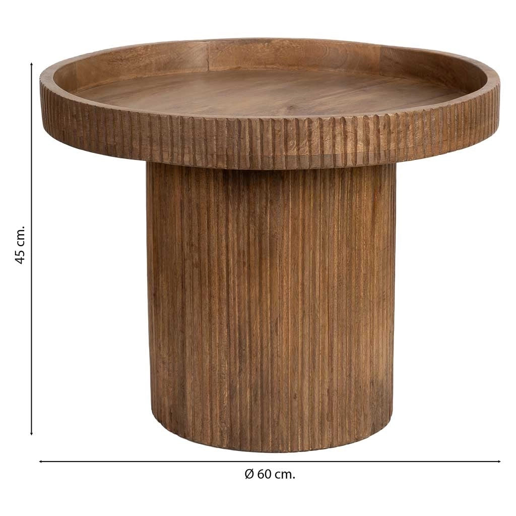 Tavolino da caffè in legno marrone, 60x60x45h cm