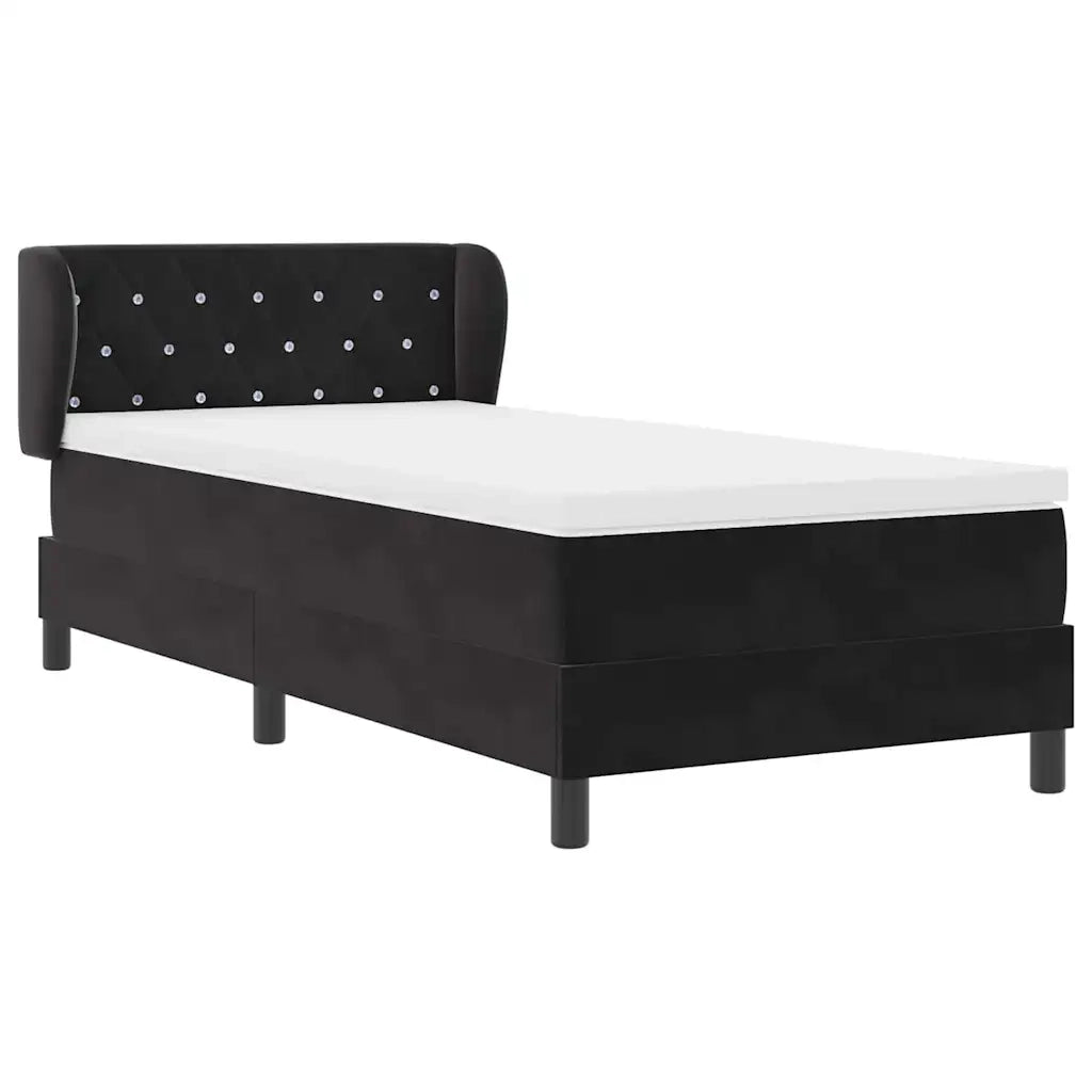 Letto a molle con testiera Nero 100 x 200 cm Velluto 3340324