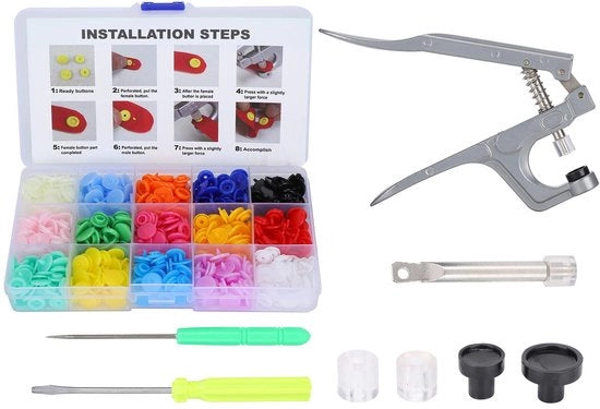 Impostatrice Professionale a Stampa - Drukkers - Drukkerset con Impostatrice - Ferretti a Sfondamento - Saldatura di Abbigliamento - 15 Colori - Strumento a Sfondamento