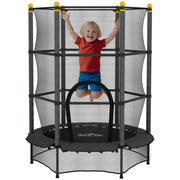 Tappeto elastico per bambini con rete di sicurezza ¨C zephmum ¨C nero, ?140x190 cm