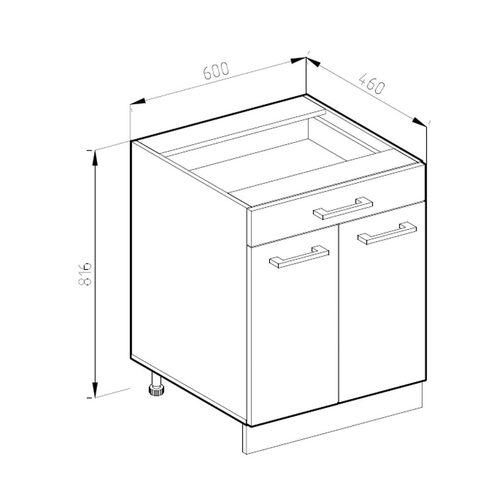Vicco Base da cucina Rosso 60 cm , AP Antracite