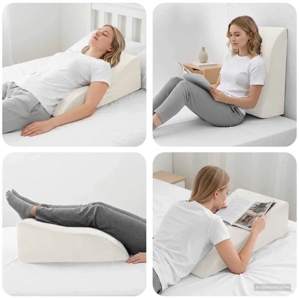 Cuscino per Gambe Bianco 68 x 40 x 18 cm Schiuma PU 42020188