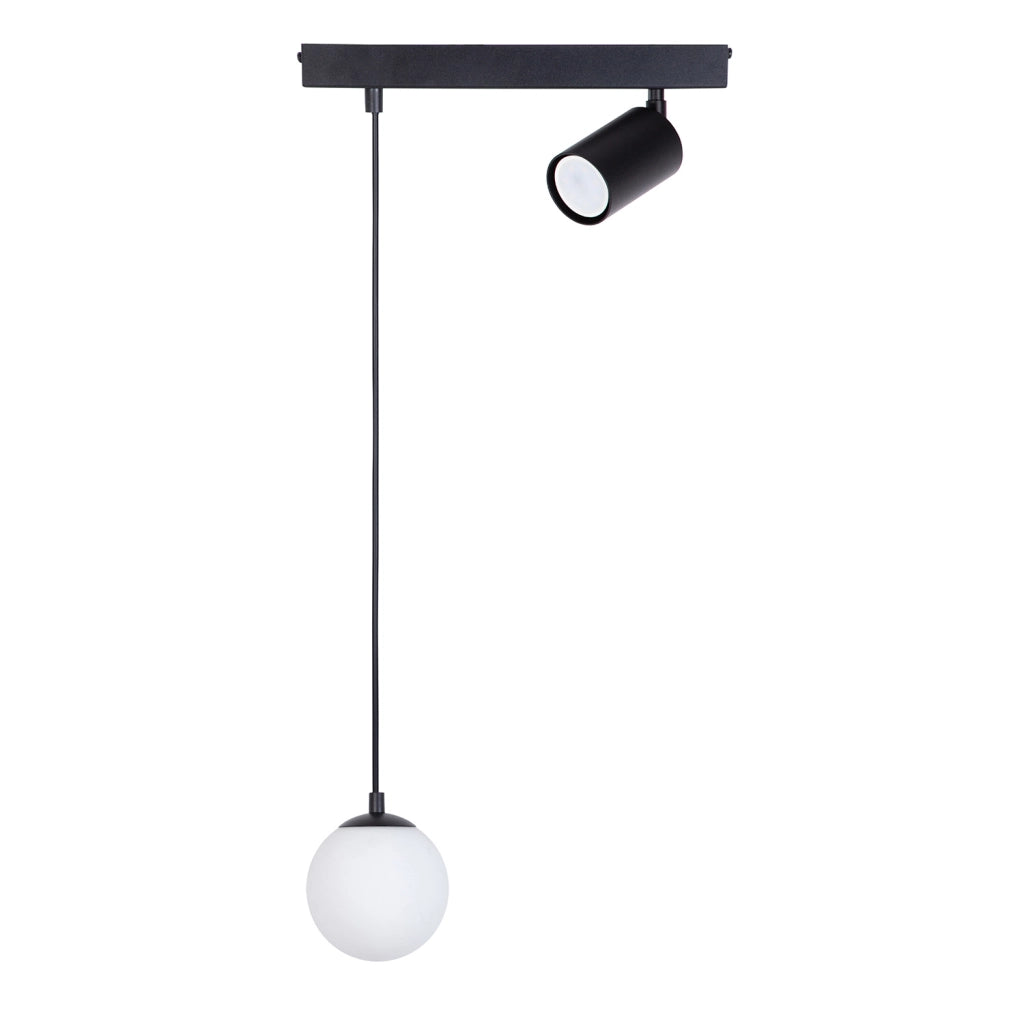 Lampada a sospensione Tavira nera vetro G9+GU10 Sigma