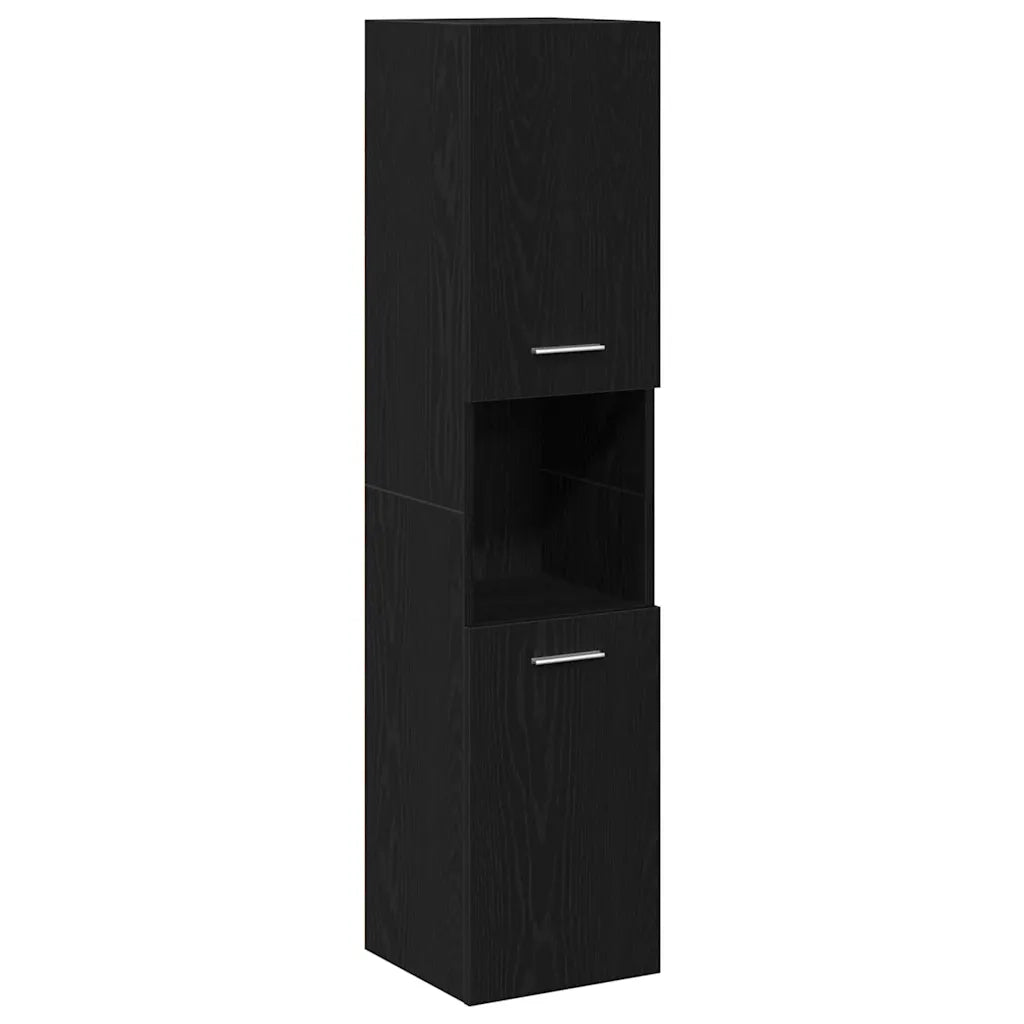 Set di mobili per il bagno 4 pcs Rovere Nero Legno multistrato 3334379