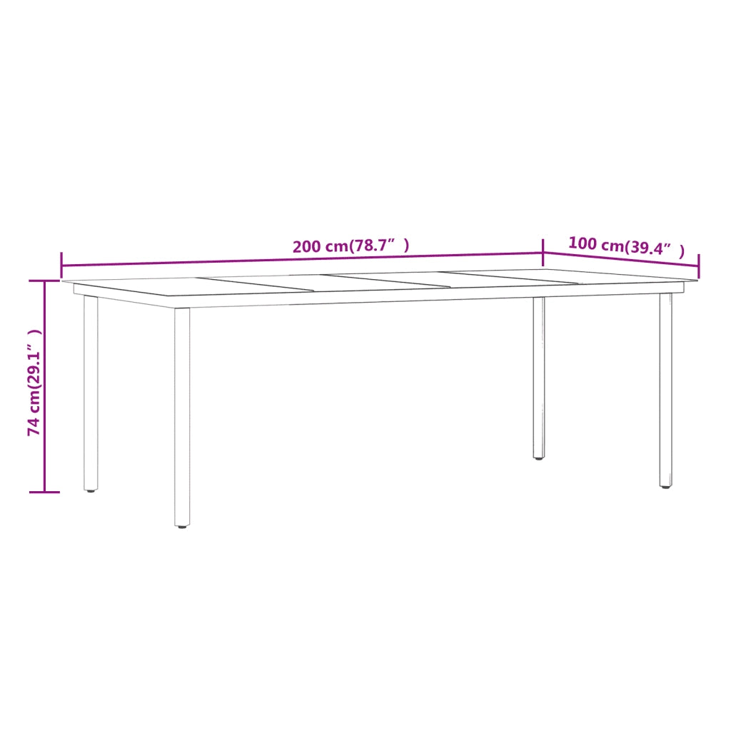 Set da Pranzo da Giardino 9 pz con Cuscini Grigio 3099478