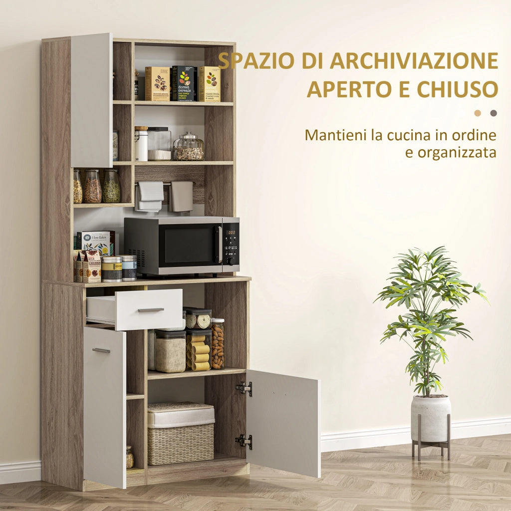 Armadio Dispensa con Cassetto e Ripiani ¨C Minimal ¨C Bianco 80x35x180 cm