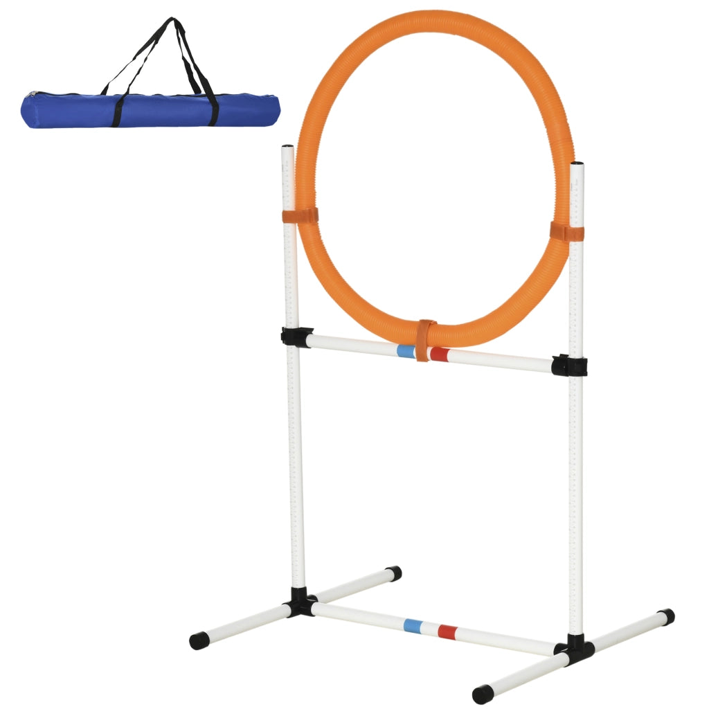 Cerchio per Agility Dogs ¨C Xylo ¨C 74,5x66x91 cm Bianco Arancione con Borsa