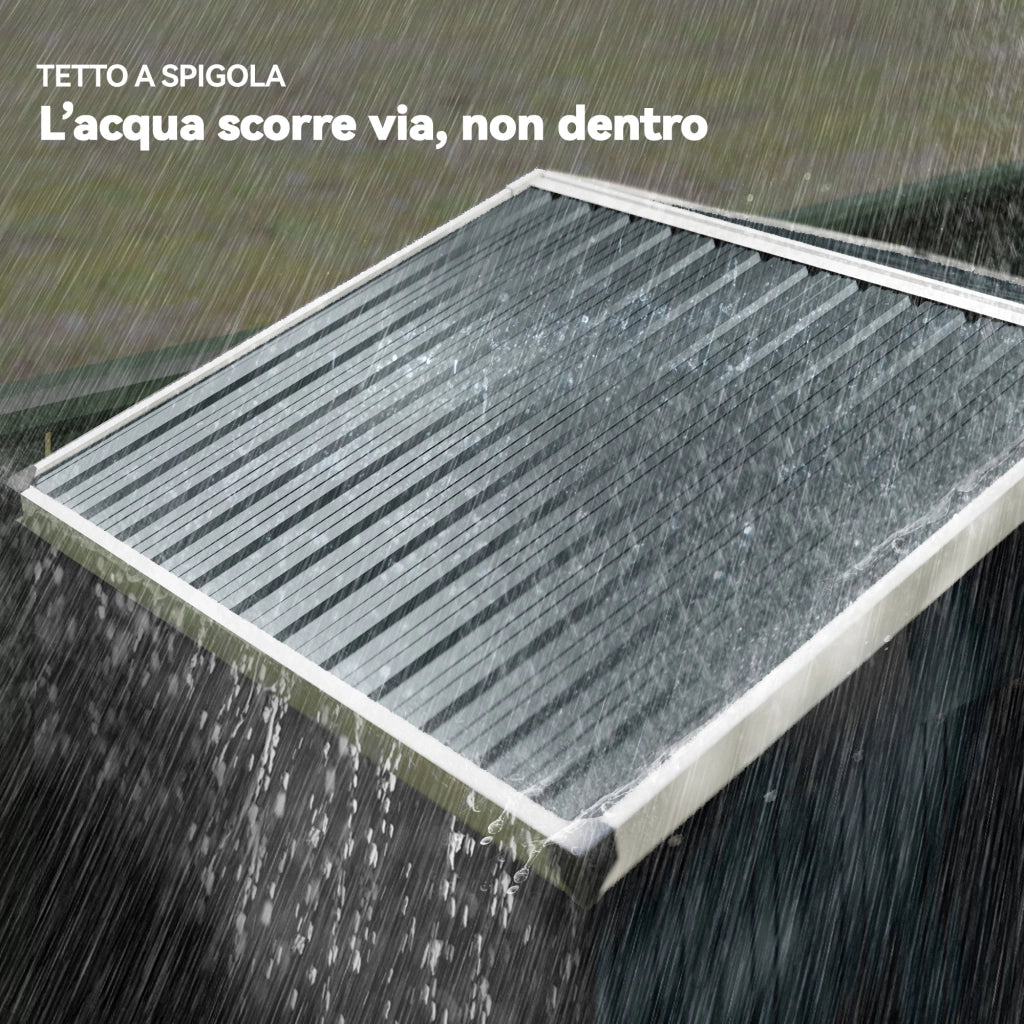Casetta da Giardino in Acciaio e Porta Scorrevole Grigio