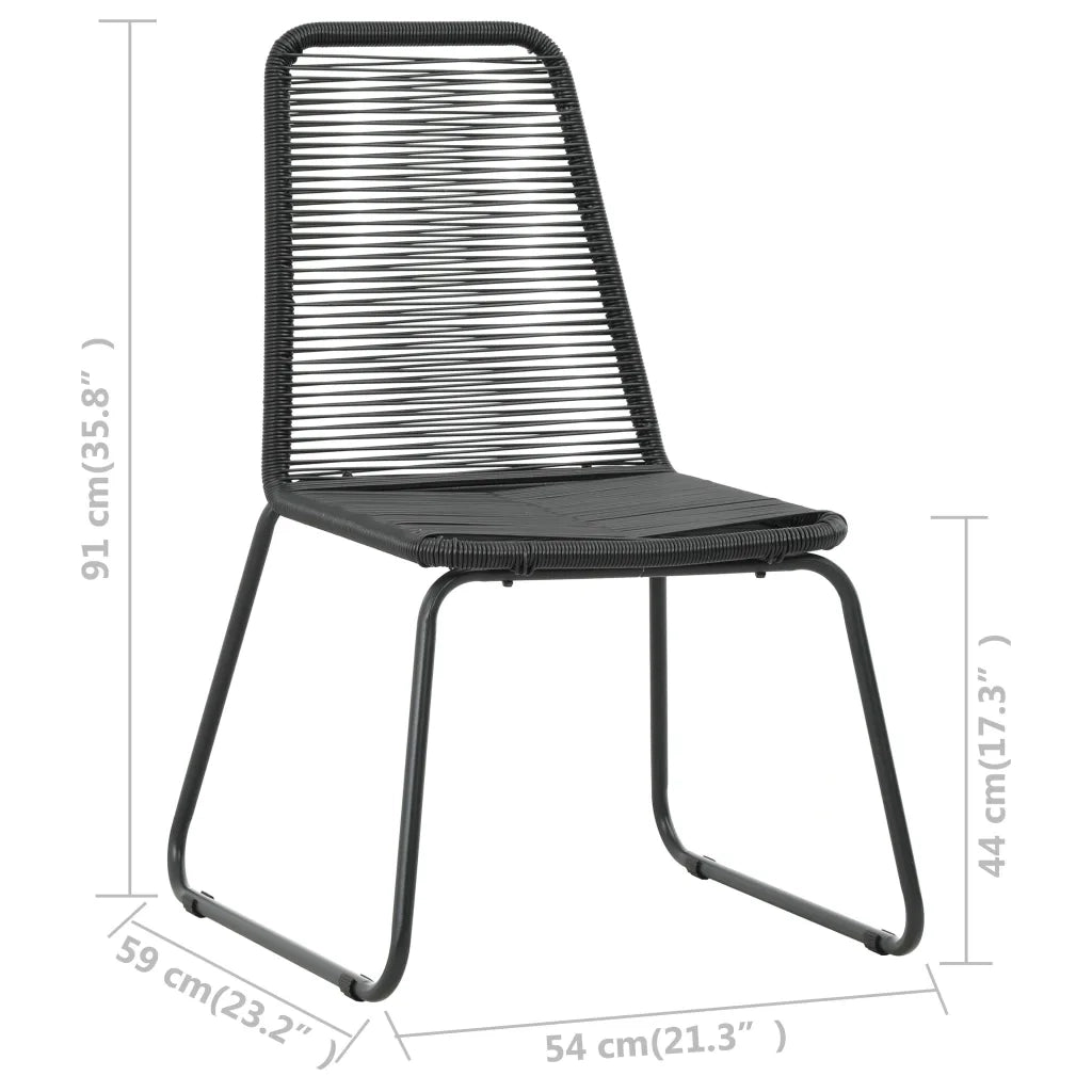 Set da Pranzo da Giardino 3 pz in Rattan PVC Nero 3060112