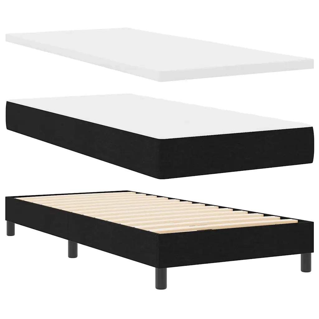 Letto a molle con testiera Nero 100 x 200 cm Tessuto 3338666