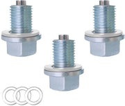 Olio Drenaggio a Vite M14 x 1,5 - Vite Magnetica per Olio - Gomma di Sigillatura - Per Auto/Auto da Diporto/Motori - Resistente A3 Acciaio - 3 Pezzi - Vite di Drenaggio