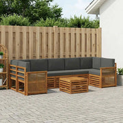 Set di divani da esterno con cuscino 8 pcs Naturale e Antracite 3384148
