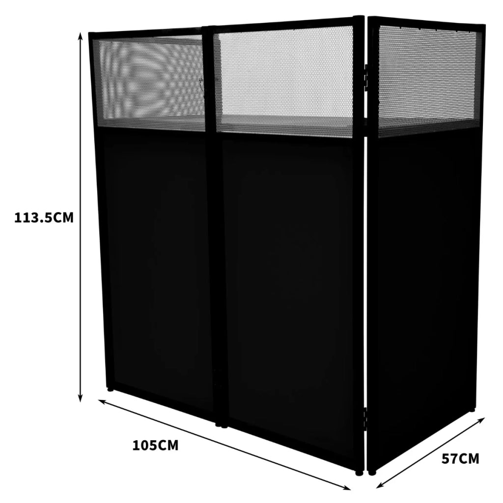 Supporto DJ Booth cabina tavolo pieghevole setup mobile discoteca nero e bianco