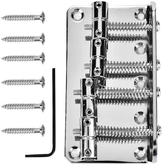 Basisbrug metallica a 4 corde per chitarra elettrica compatibile con 4 corde - verniciatura giallo oro, nera, argento - parti di ricambio.