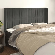Testiera ad Orecchio-Testata con Orecchie GrigioScuro 163x16x118/128cm in Velluto 315519