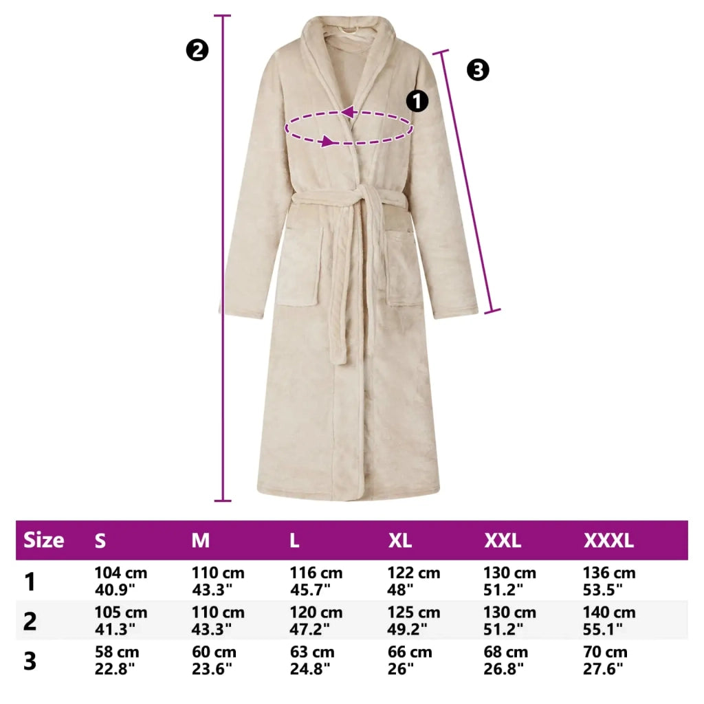 Accappatoio senza Cappuccio Beige xxl Flanella 42017265