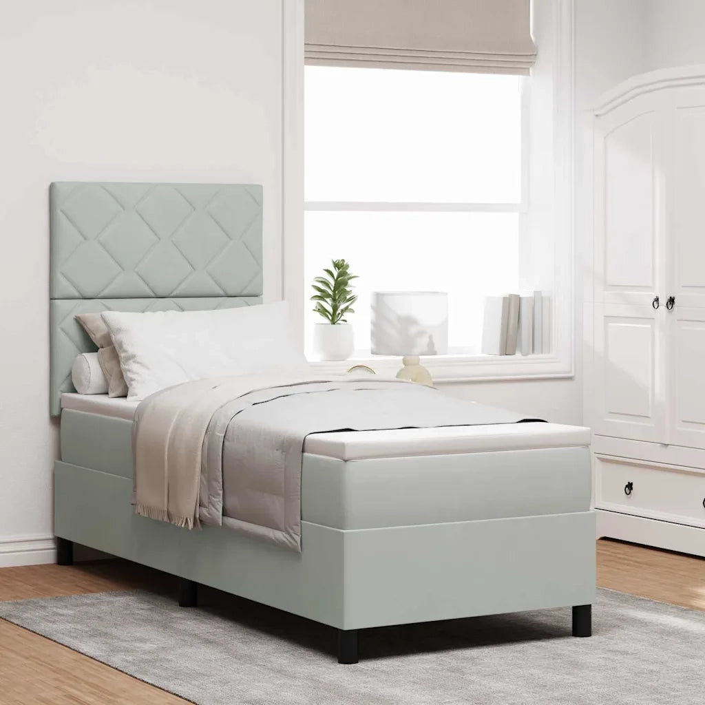 Letto a molle con materasso Grigio chiaro 80 x 200 cm Tessuto 3339860