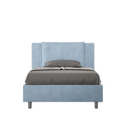 BS COM Letto una piazza e mezza contenitore imbottito 110x210 microfibra azzurro