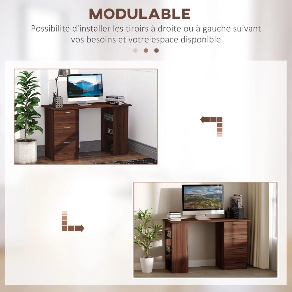 Scrivania con cassetti e ripiani ¨C Xylo ¨C legno 120x50 cm per ufficio e camera