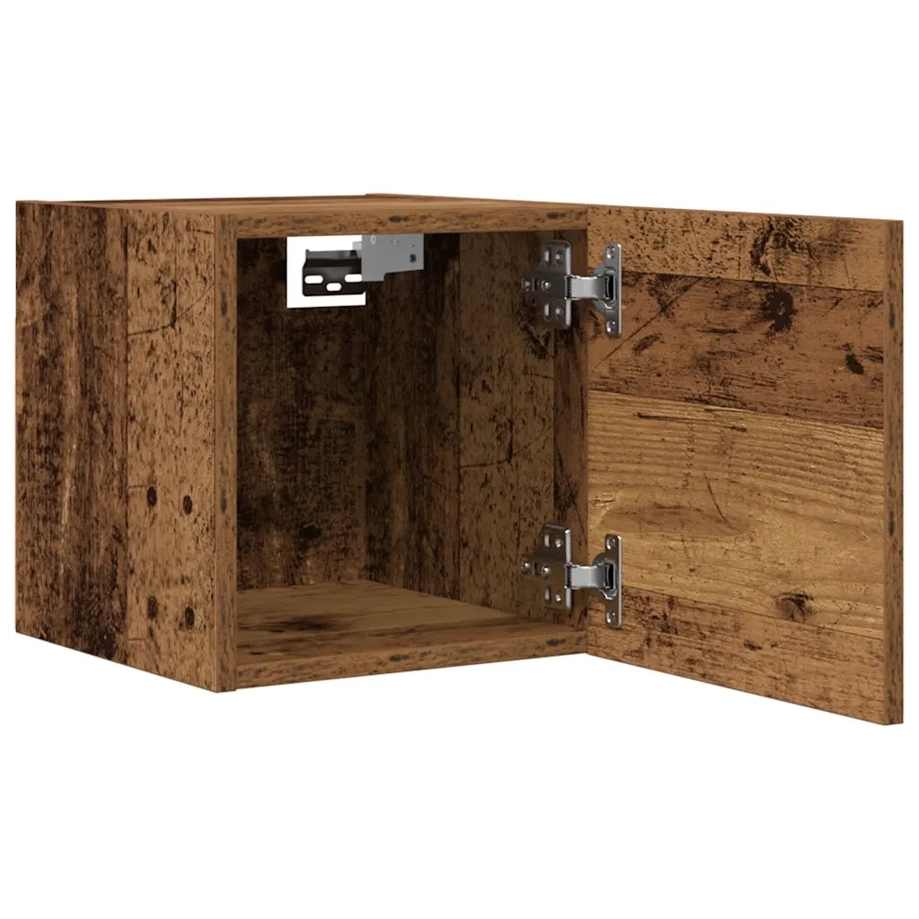 Mobili Porta TV a Parete 2pz Legno Antico 30,5x30x30 cm 856413