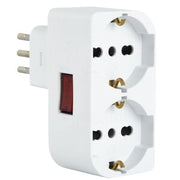 ADATTATORE SPINA 10A  2 PRESE UNIV. SALVASP C/INT.