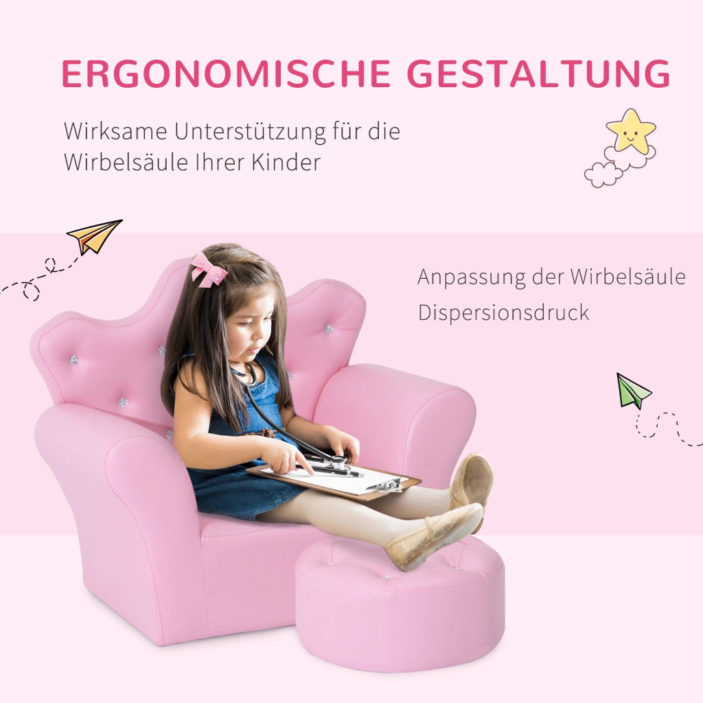Divano 2 posti con pouf ¨C Minimal ¨C rosa