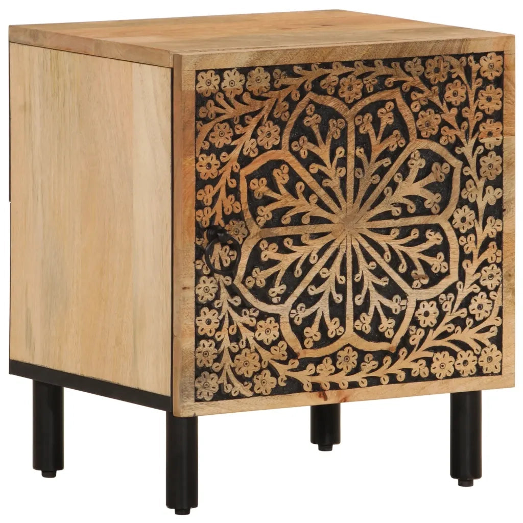 Comodino 40x33x46 cm in Legno Massello di Mango 358208