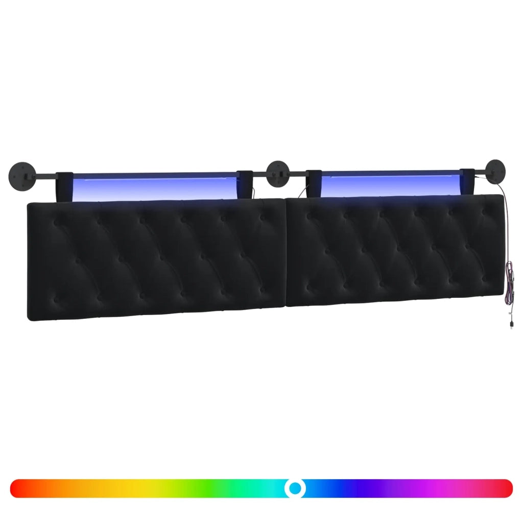 Testiera sospesa Con luce LED Nero Velluto 3424727