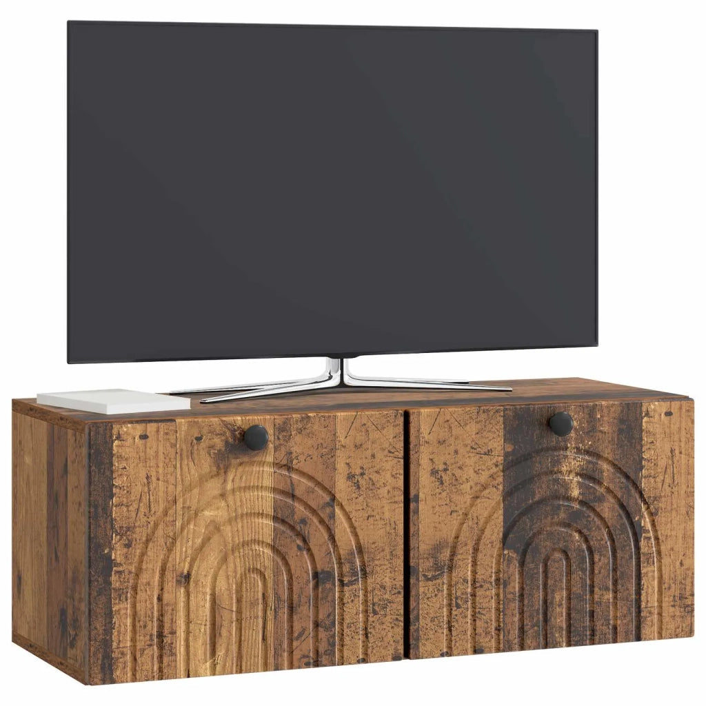 Mobile Porta TV da Muro-Credenza per TV sospesa Legno antico 78,5 x 31 x 30 cm 793315