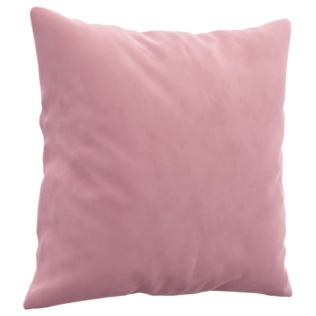 Set di Divani 3 pz con Cuscini Rosa in Velluto
