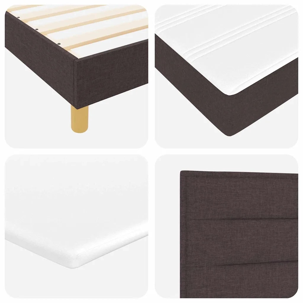 Letto a molle con materasso Marrone Scuro 200 x 80 cm Tessuto 3341198