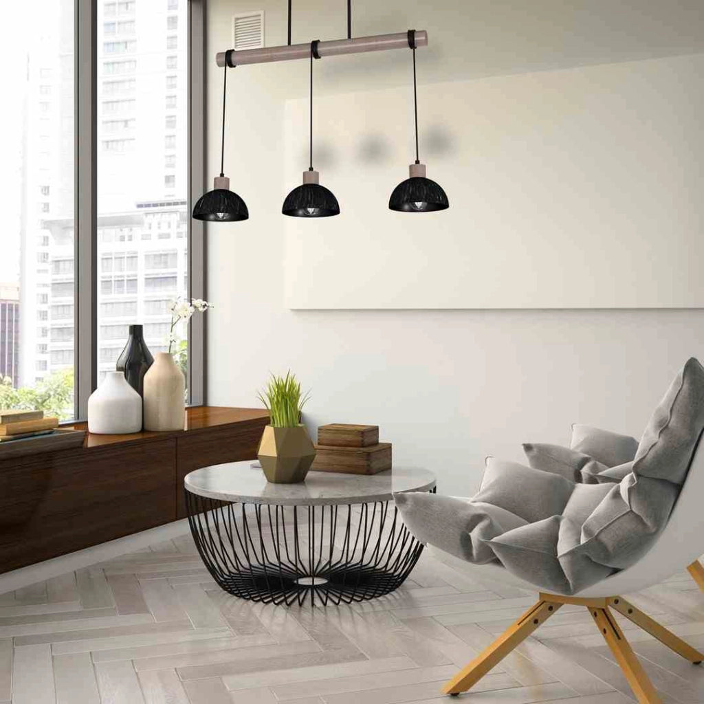 Lampadario sospeso Milagro ERIK MLP7640 3 luci legno