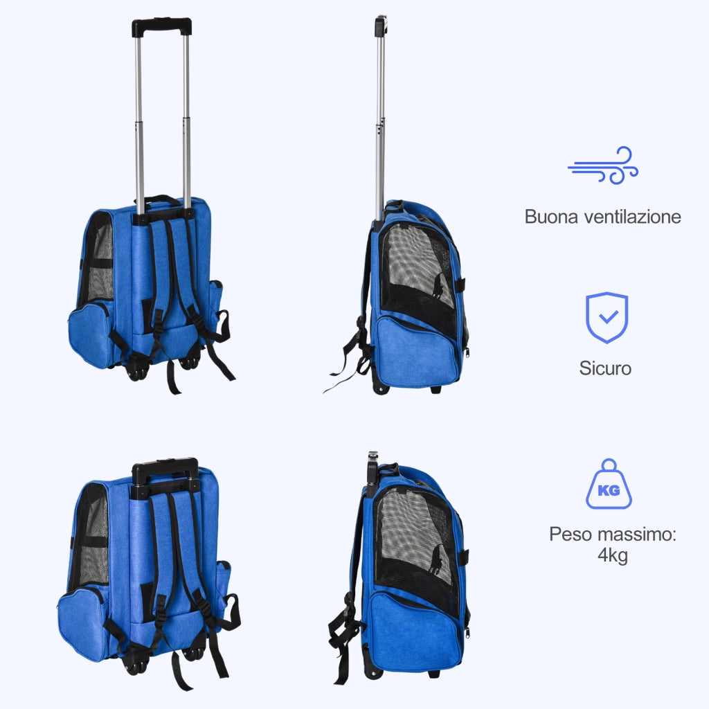 Trasportino per Cani e Gatti con Maniglia ¨C Minimal ¨C Blu 42x25x55cm