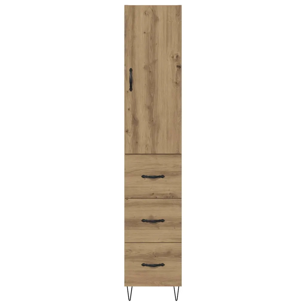 Credenza con Cassetto-Buffet-Armadio da cucina Rovere artigianale 69,5 x 34 x 180 cm 814507